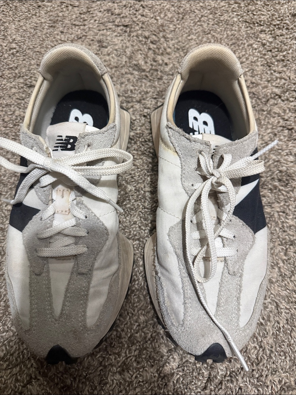 New Balance Kids Cream and Black Runner Sneakers